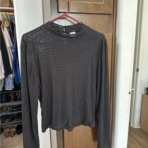 No Boundaries Black Studded Long Sleeve Top